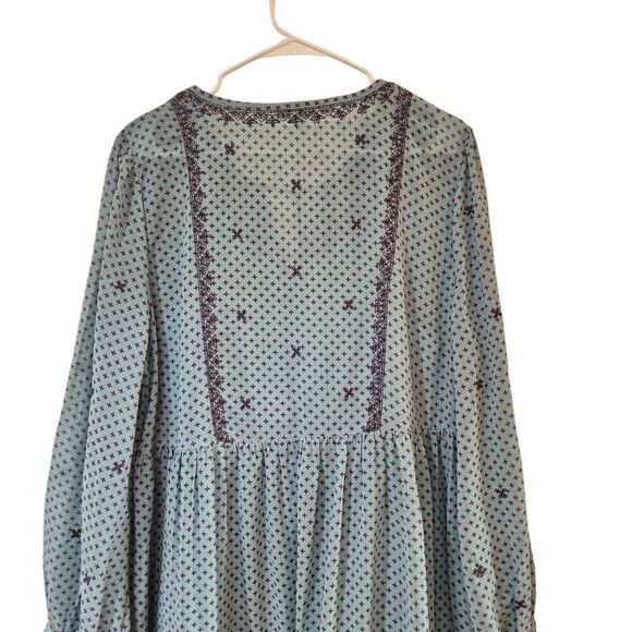 Time & Tru Women's Blue & Purple Poly Print Dress & Slip - Picture 7 of 11